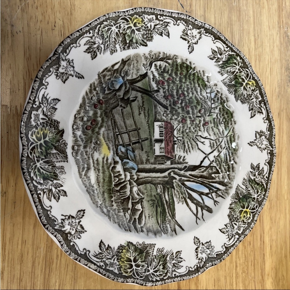Johnson Bros The Friendly Village The Stone Wall  8 3/4" Plate Pre-owned